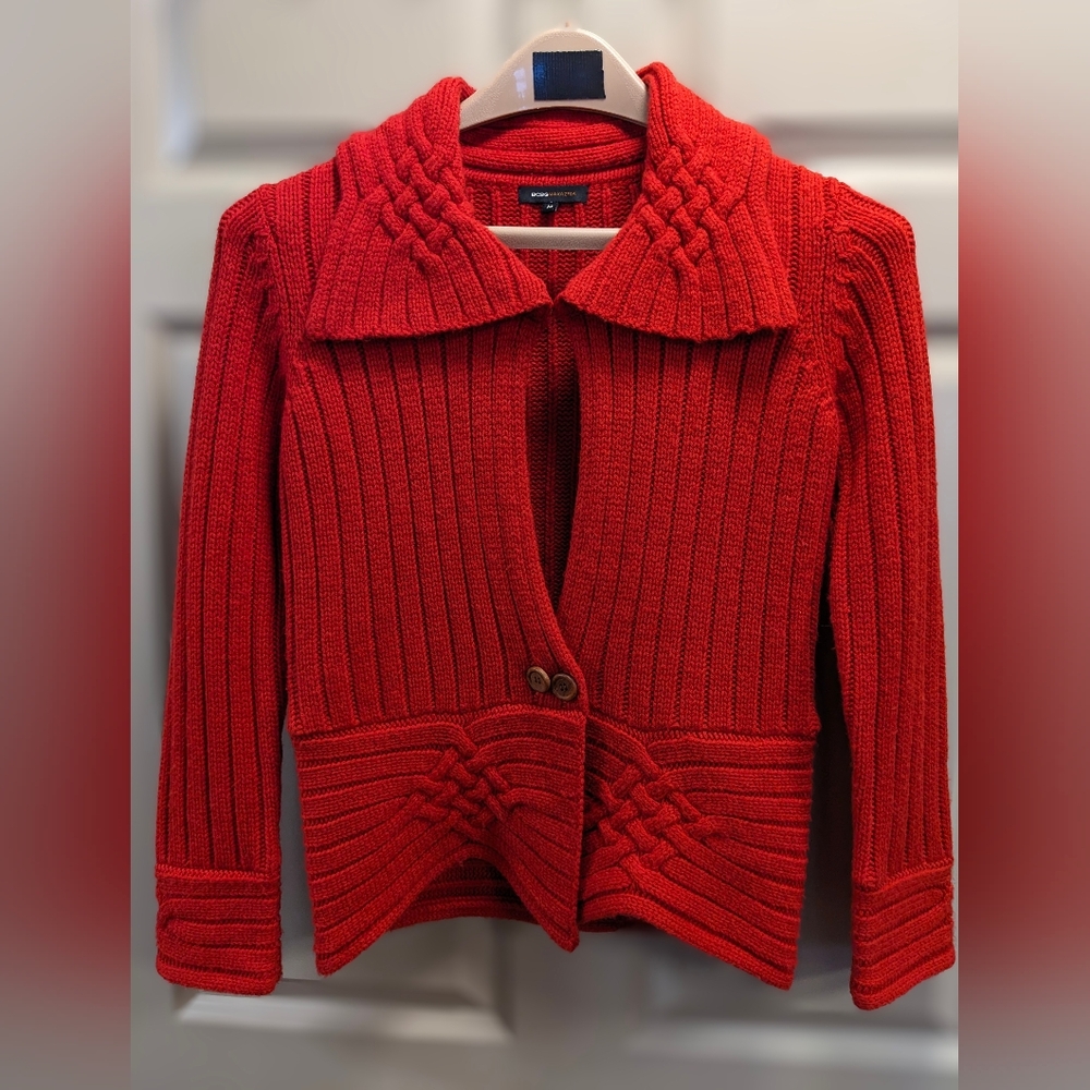 Vintage BCBG Max Azria Structured Knit Bolero Style Sweater - size medium